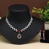 Red Color American Diamond Necklace Set (CZN1019RED)