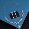 Silver Color American Diamond Necklace Set (CZN1019SLV)