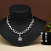 Silver Color American Diamond Necklace Set (CZN1019SLV)