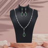 Green Color American Diamond Necklace Set (CZN1020GRN)