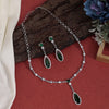 Green Color American Diamond Necklace Set (CZN1020GRN)