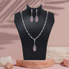 Pink Color American Diamond Necklace Set (CZN1020PNK)