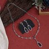 Purple Color American Diamond Necklace Set (CZN1020PRP)