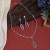 Silver Color American Diamond Necklace Set (CZN1020SLV)