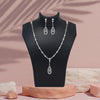 Silver Color American Diamond Necklace Set (CZN1020SLV)