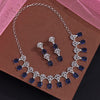 Blue Color American Diamond Necklace Set (CZN1021BLU)