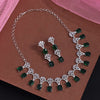 Green Color American Diamond Necklace Set (CZN1021GRN)