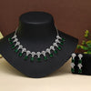 Green Color American Diamond Necklace Set (CZN1021GRN)