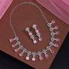 Pink Color American Diamond Necklace Set (CZN1021PNK)