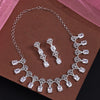 Silver Color American Diamond Necklace Set (CZN1021SLV)