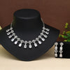 Silver Color American Diamond Necklace Set (CZN1021SLV)