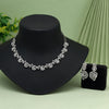 Silver Color American Diamond Necklace Set (CZN1022SLV)