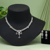 Silver Color American Diamond Necklace Set (CZN1023SLV)