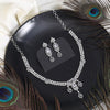 Silver Color American Diamond Necklace Set (CZN1023SLV)