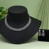 Silver Color American Diamond Necklace Set (CZN1026SLV)