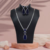 Blue Color American Diamond Necklace Set (CZN1028BLU)