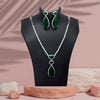 Green Color American Diamond Necklace Set (CZN1028GRN)