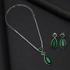 Green Color American Diamond Necklace Set (CZN1028GRN)