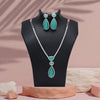 Pista Green Color American Diamond Necklace Set (CZN1028PGRN)