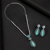 Pista Green Color American Diamond Necklace Set (CZN1028PGRN)