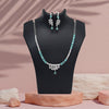 Pista Green Color American Diamond Necklace Set (CZN1029PGRN)