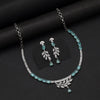 Pista Green Color American Diamond Necklace Set (CZN1029PGRN)