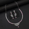 Pink Color American Diamond Necklace Set (CZN1029PNK)