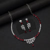 Ruby Color American Diamond Necklace Set (CZN1029RUBY)