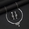 Silver Color American Diamond Necklace Set (CZN1029SLV)