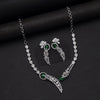 Green Color American Diamond Necklace Set (CZN1031GRN)