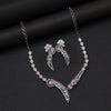 Pink Color American Diamond Necklace Set (CZN1031PNK)