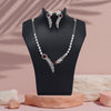 Ruby Color American Diamond Necklace Set (CZN1031RUBY)