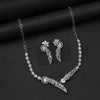 Silver Color American Diamond Necklace Set (CZN1031SLV)