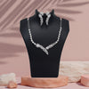 Silver Color American Diamond Necklace Set (CZN1031SLV)