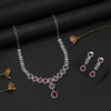 Red Color American Diamond Necklace Set (CZN1032RED)