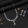 Silver Color American Diamond Necklace Set (CZN1032SLV)