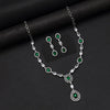 Green Color American Diamond Necklace Set (CZN1033GRN)