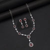 Red Color American Diamond Necklace Set (CZN1033RED)