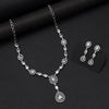 Silver Color American Diamond Necklace Set (CZN1033SLV)