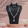 Silver Color American Diamond Necklace Set (CZN1033SLV)