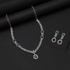 Green Color American Diamond Necklace Set (CZN1034GRN)