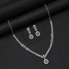 Pista Green Color American Diamond Necklace Set (CZN1034PGRN)