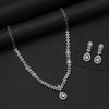 Silver Color American Diamond Necklace Set (CZN1034SLV)