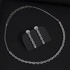 Silver Color American Diamond Necklaces Set (CZN1037SLV)