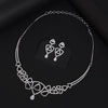 Silver Color American Diamond Necklaces Set (CZN1044SLV)