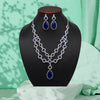 Blue Color American Diamond Necklaces Set (CZN1046BLU)