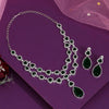 Green Color American Diamond Necklaces Set (CZN1046GRN)