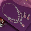 Pink Color American Diamond Necklaces Set (CZN1046PNK)