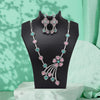 Pink & Pista Green Color American Diamond Necklaces Set (CZN1047PNKPGRN)