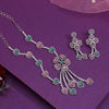 Pink & Pista Green Color American Diamond Necklaces Set (CZN1047PNKPGRN)